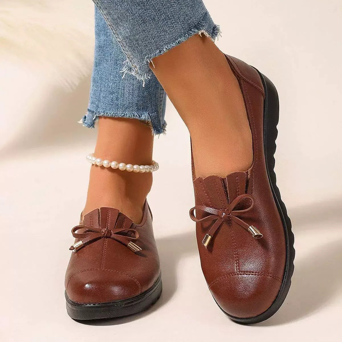 Agathe | Mocassins Confort à Soutien Intégral – Marron