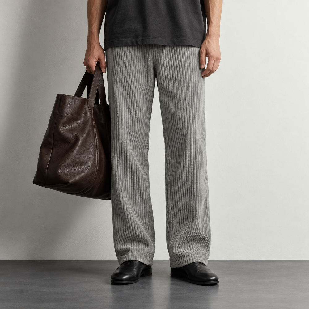 Bertico | Pantalon en Velours Côtelé à Taille Élastique