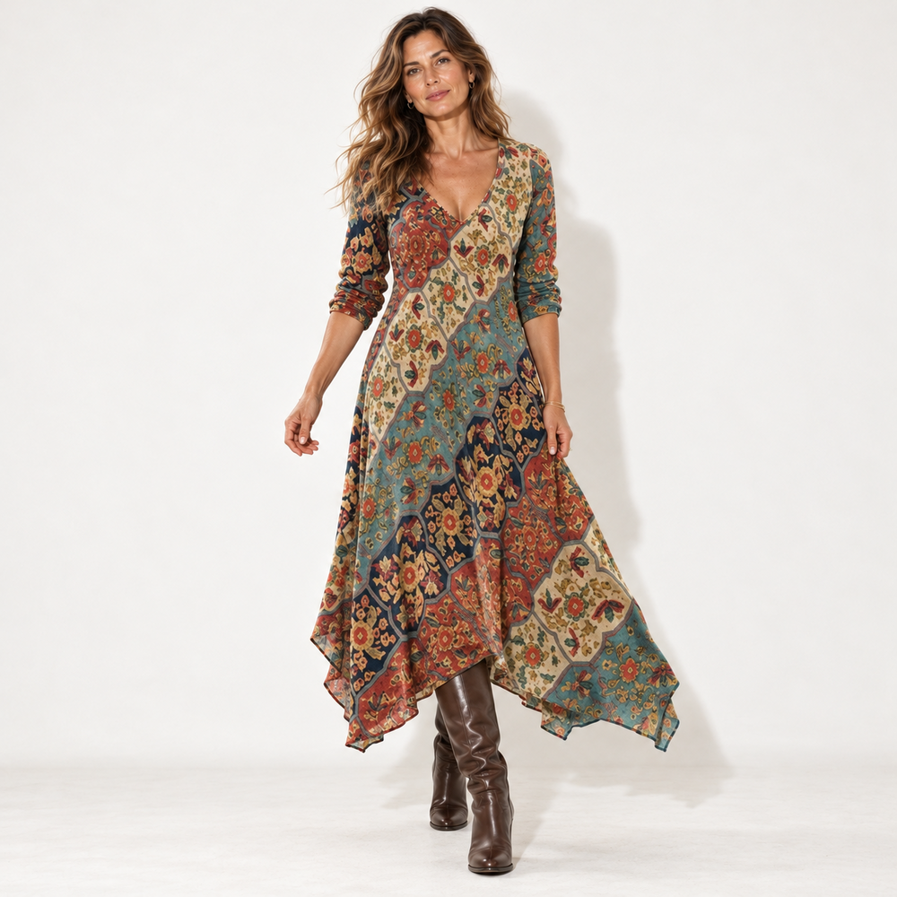 Kiara | Robe Fluide à Coupe Ample – vue en marchant