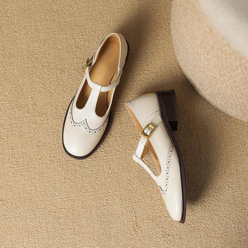 Romane | Chaussures Mary Jane – Beige, vue de dessus