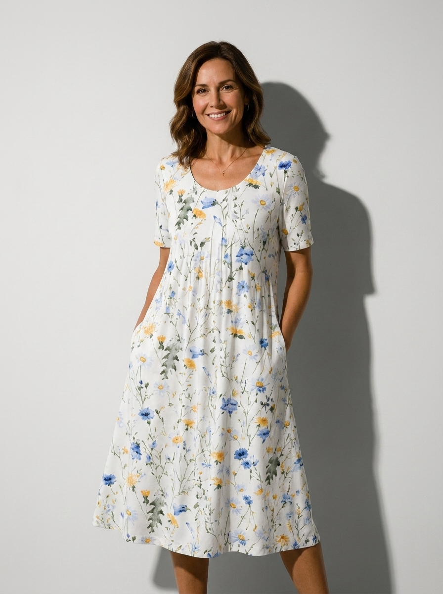 Sophie Motif Floral Bleu Clair