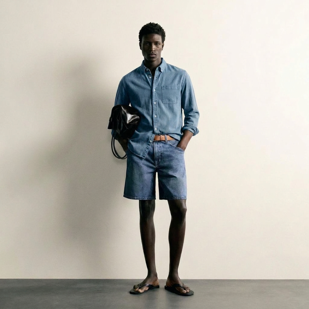 Max Chemise Décontractée Bleu Clair - Photo IA