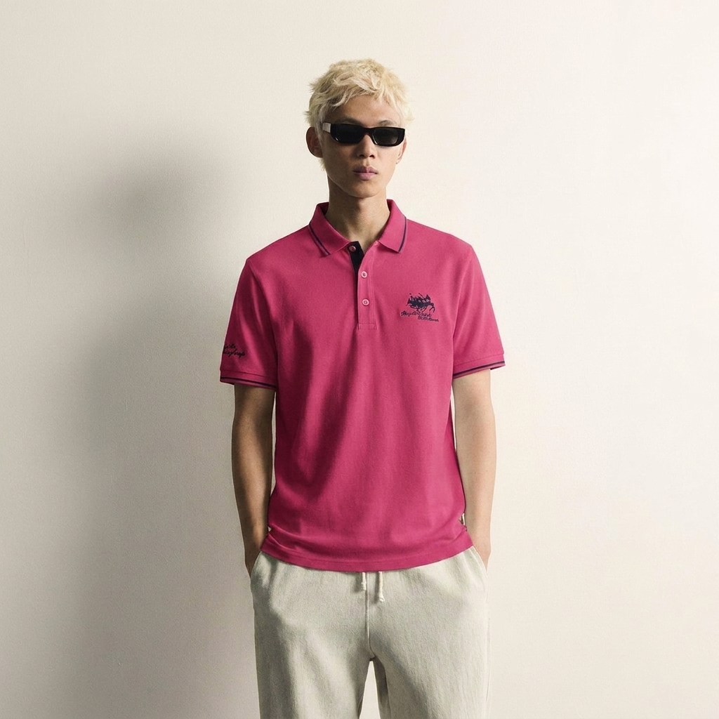 Paul Polo Élégant Rouge - Photo IA v3