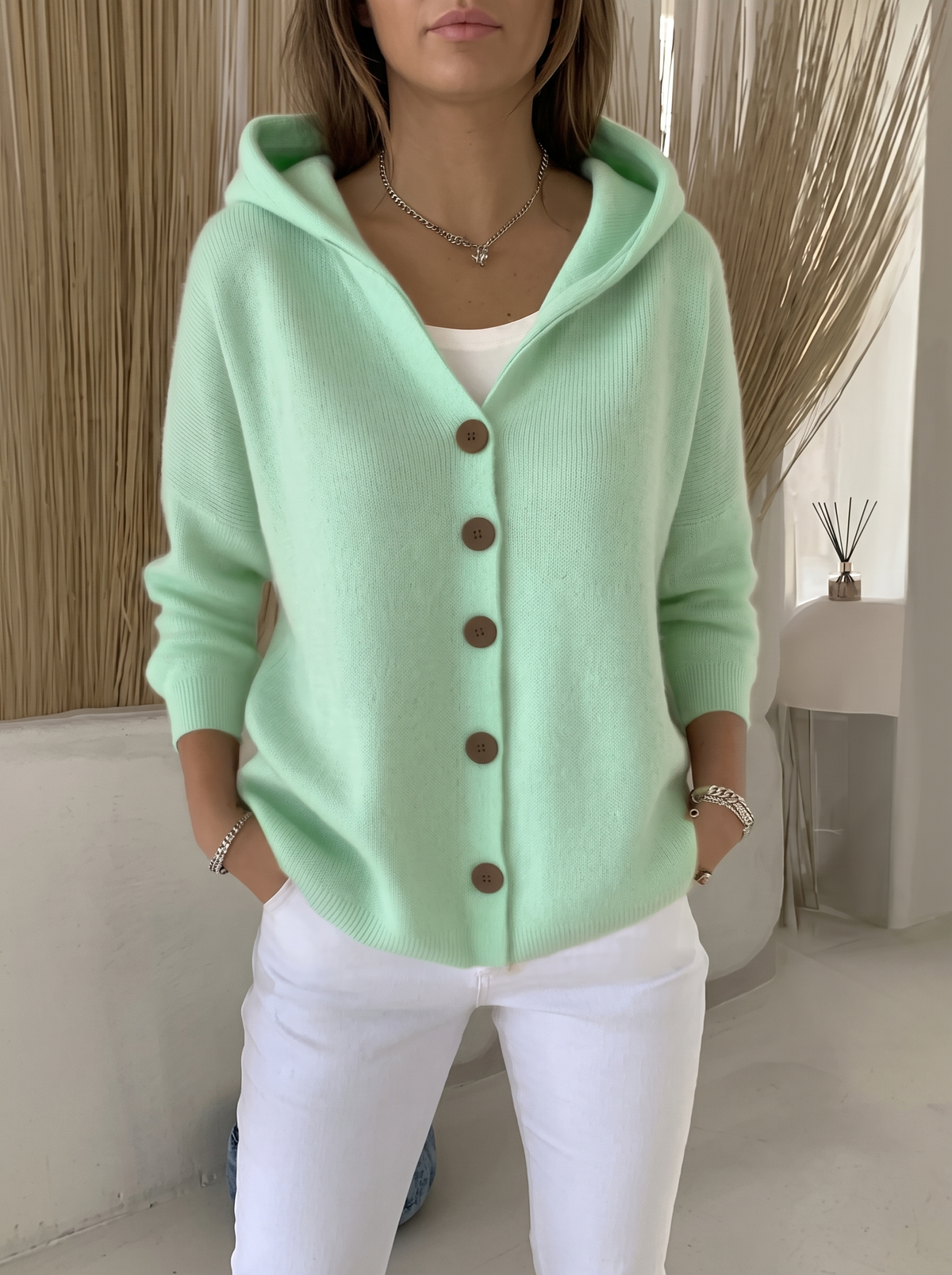 Manon | Gilet à capuche - Vert