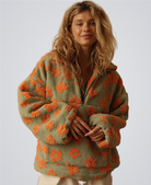 Daisy | Gilet Chaud Oversize à Fleurs Rétro