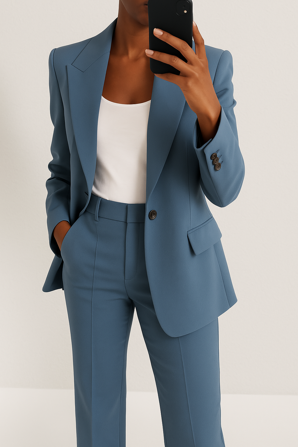 Elsa | Tailleur Élégant à Coupe Structurée - Bleu