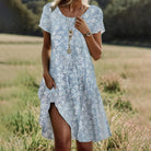 Alina | Robe Midi d’Été – Bleu Clair