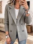 Carla | Blazer Élégant à Manches en Maille, gris