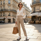 Megan | Chaussures Élégantes et Confortable – Gris Suede, look complet
