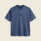 Leon Chemise Vintage Bleu Marine - Photo IA à plat