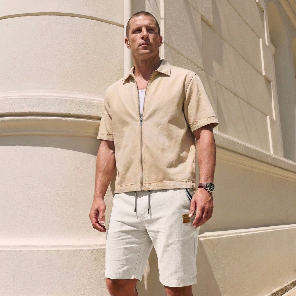 Leon Short d'Été Blanc - Photo