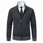 Mathis cardigan zippé à col montant, coloris gris foncé, motif losange
