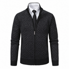 Mathis cardigan zippé à col montant, coloris noir, motif losange