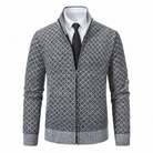 Mathis cardigan zippé à col montant, coloris gris clair, motif losange