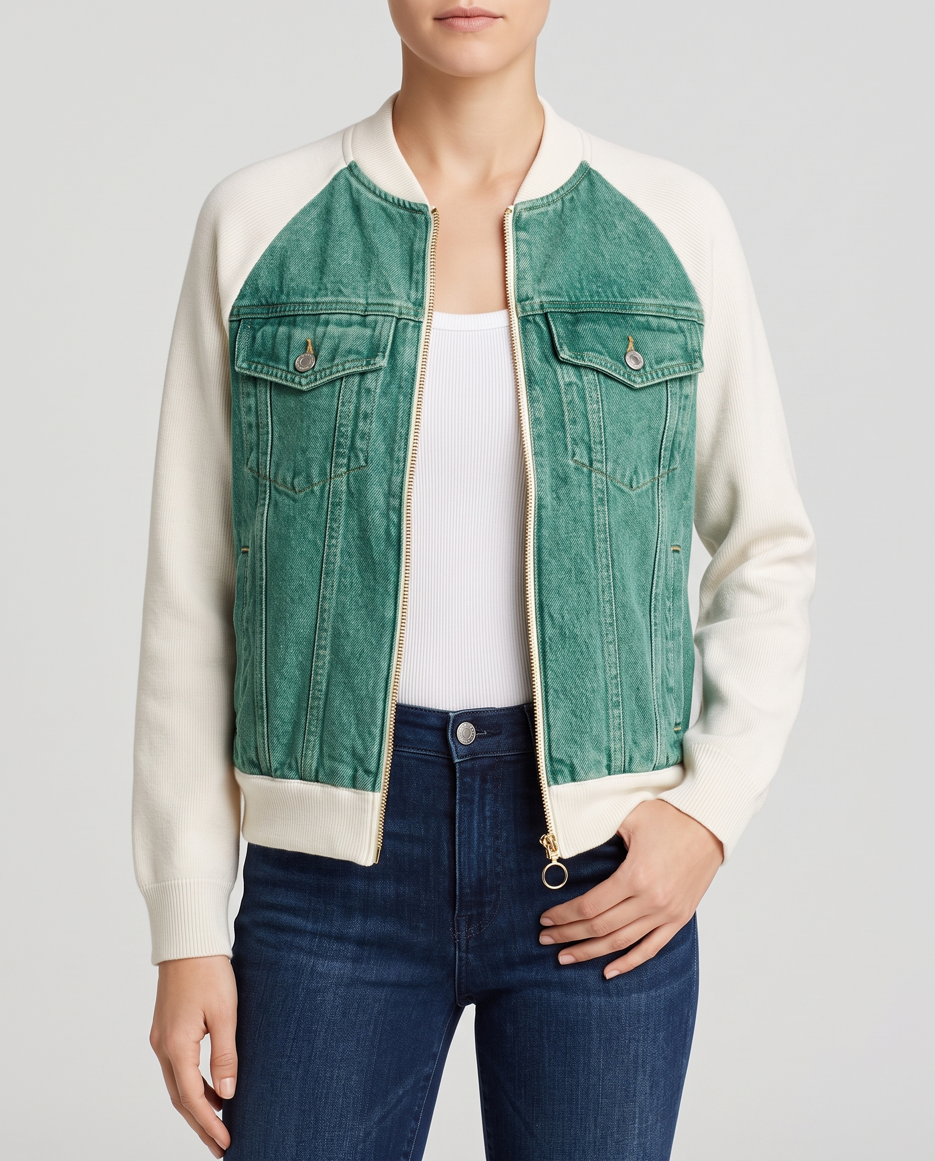 Élina | Veste en Jean Zippée - Vert