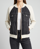 Élina | Veste en Jean Zippée - Blanc